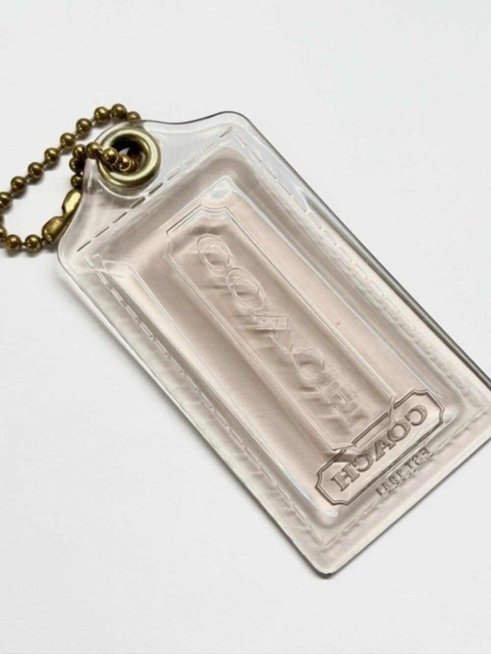 COACH Clear Leather Hang Tag